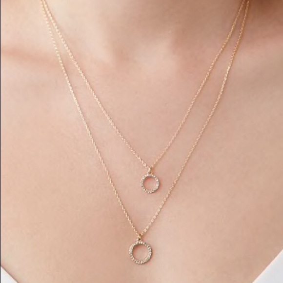 Jewelry - 3/$30 Rhinestone Circle Layered Necklace